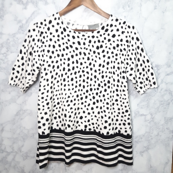 Joseph Allen Tops - Joseph A. Black and White Blouse.